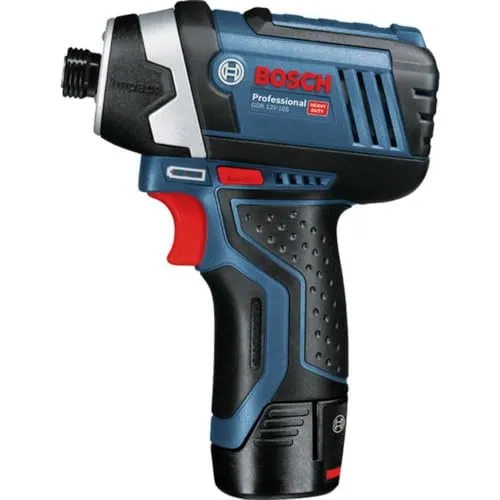 Bosch Professional 12V System Akku Drehschlagschrauber GDR 12V-105 - Akkuschrauber mit kompaktem Design für schwer zugängliche Stellen und 105 Nm Drehmoment, ideal für Metall- und Betonanwendungen. Inklusive L-BOXX und Zubehöreinlagen.
