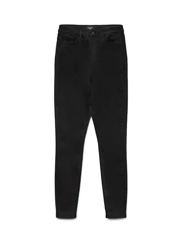 Vero Moda Skinny-fit-Jeans Sandra - Hochwertige schwarze Jeans für Damen XXL - Jeans in eleganter High Waist Passform, perfekt für jeden Anlass. Aus 98% Baumwolle und 2% Elasthan für optimalen Komfort und Bewegungsfreiheit.