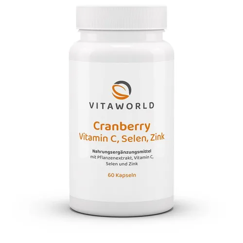 Vitaworld Cranberry Vitamin C + Selen + Zink | 60 Kapseln