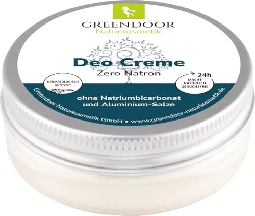 GREENDOOR Deo Creme Zero Natron vegan 50ml – Sanfte Pflege ohne Aluminium - Natürliche Deocreme für empfindliche Haut, mit BIO Sheabutter und Salbei. Verhindert Geruchsbildung, lässt die Haut atmen und ist frei von Natron und Aluminium. Ideal für alle Hauttypen und umweltfreundlich verpackt.