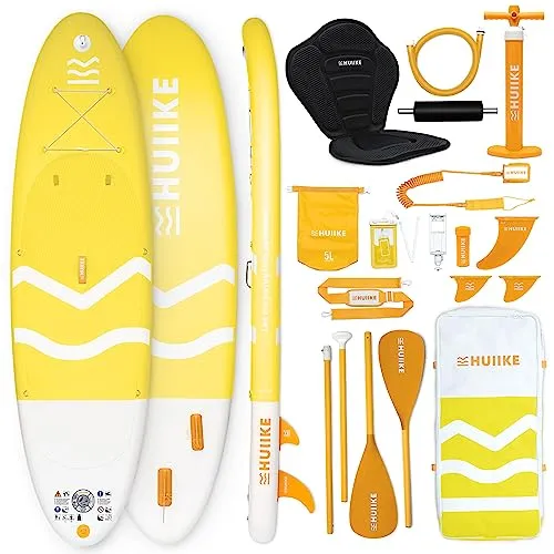 HUIIKE Stand Up Paddling Board mit Zubehör - Aufblasbares SUP Board für 2 Personen, inklusive umfangreichem Zubehör und 2-in-1 Kajaksitz für vielseitige Nutzung. Hohe Stabilität und Widerstandsfähigkeit, ideal für Ausflüge auf Flüssen und Seen.