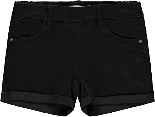 NAME IT NOS Mädchen Shorts NKFSALLI TWITINNA AF NOOS, Schwarz (Black), (Herstellergröße: 110)