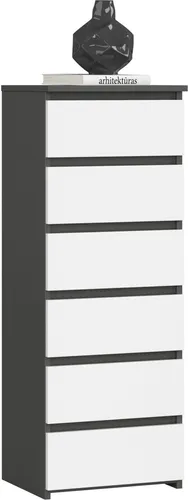 Kommode mit 6 Schubladen – Eleganter Organizer für Schlafzimmer und Flur - Kommoden & Sideboards – Robuste Konstruktion mit 6 Schubladen für großzügigen Stauraum und mühelosen Zugang dank Metall-Rollenführungen.