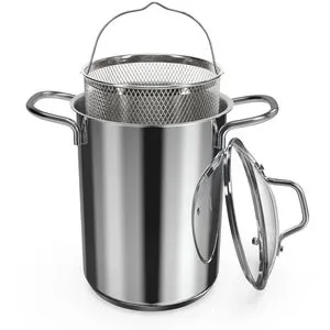 Navaris Spargeltopf 3,9l - Edelstahl Kochtopf für Spargel und Spaghetti - Kochtöpfe für alle Kochflächen, mit praktischem Siebeinsatz für einfaches Abtropfen und vielseitig einsetzbar für Nudeln, Gemüse und mehr.