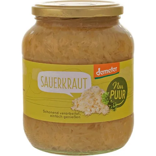 Demeter Sauerkraut 12 x 680 g - Bio-Qualität - Eingelegtes Sauerkraut in Demeter-Qualität, reich an Ballaststoffen und ideal für eine gesunde Ernährung.