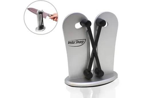Industex Best Direct Insta Sharp, Messerschärfer, X Cross Technologie, ultraharter Wolfram Stahl, schleift, poliert und schärft, silber