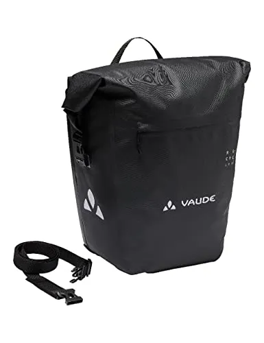 VAUDE Proof Back UL - Fahrradtasche black - Wasserdichte Fahrradtasche mit 24L Volumen, hergestellt aus 64% recyceltem Material, ideal für Touren und Pendeln, klimaneutral produziert.