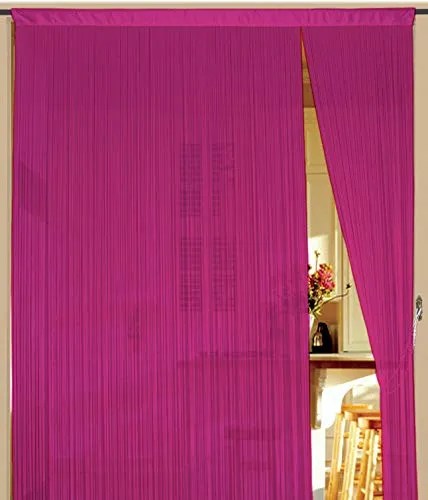 Kaikoon Fadenvorhang Vorhang Fadenstore Fadengardine Messe 90 cm x 240 cm (BxH) pink