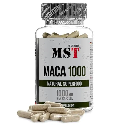 MST Maca 1000 mg hochdosiert – Maca Pulver aus Peru – rein pflanzlich – veganes Nahrungsergänzungsmittel – für Männer und Frauen – Made in Germany (60 Kapseln)