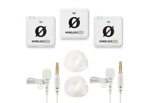 RØDE Rode Wireless ME Dual WH – Kabelloses Mikrofon-System mit 2 Lavalier GO - Mikrofone: Hochmodernes kabelloses System mit 100 m Reichweite, ideal für Videoproduktionen und Podcasts. GainAssist Technologie sorgt für perfekte Audiopegel und Benutzerfreundlichkeit.