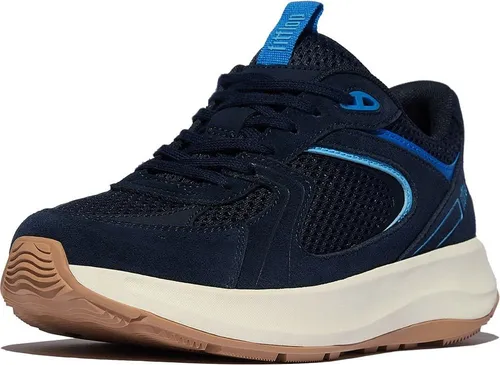 FitFlop Damen Sneakers F-Mode Flow Suede/Mesh/Leather Flatform IV7 - Stylische Damen Sneakers in Midnight Navy/Bondi Blue, ideal für jede Jahreszeit. Der bequeme Flatform sorgt für ein angenehmes Tragegefühl und ist perfekt für aktive Frauen.