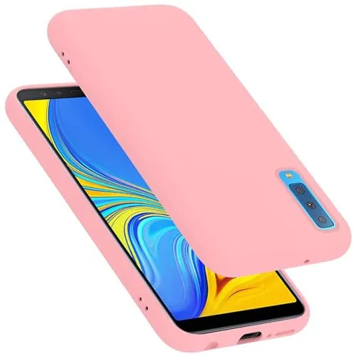 Cadorabo Hülle kompatibel mit Samsung Galaxy A7 2018 Hülle Silikon Handyhülle für Galaxy A7 2018 Case aus flüssigem Silikon- Kratzfeste und stoßfeste dünne TPU Schutzhülle - Liquid PINK