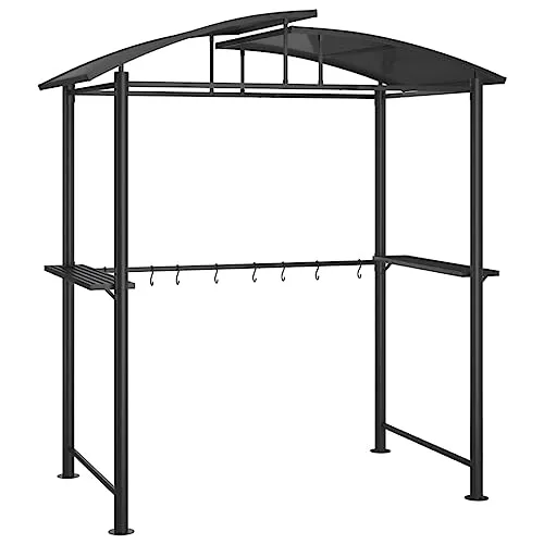 vidaXL Grillpavillon mit Seitenregalen - Pavillon für Grillpartys, bietet Schutz vor Wetter und hat praktische Ablagen für Speisen und Getränke.