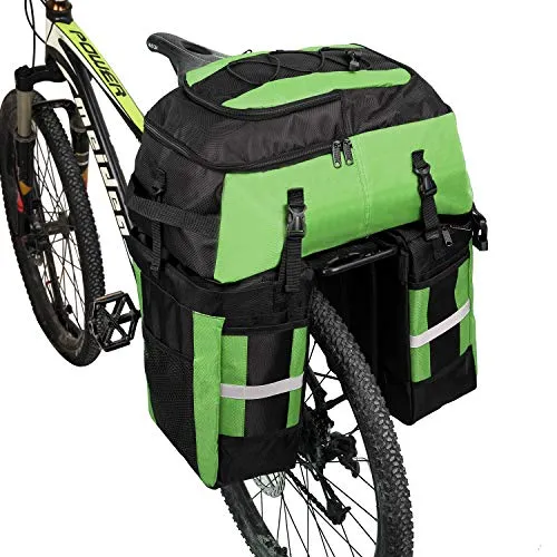 PELLOR Fahrrad Gepäcktaschen, 3 in 1 Multifunction 70L Gepäckträger Tasche Reißfest Groß Fahrradtaschen mit Regen-Abdeckung