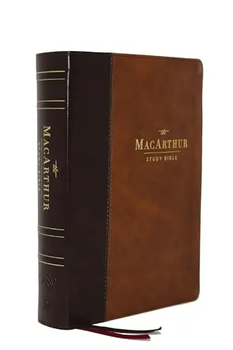 MacArthur Study Bible, 2nd Edition, Leathersoft, Brown, Thumb Indexed