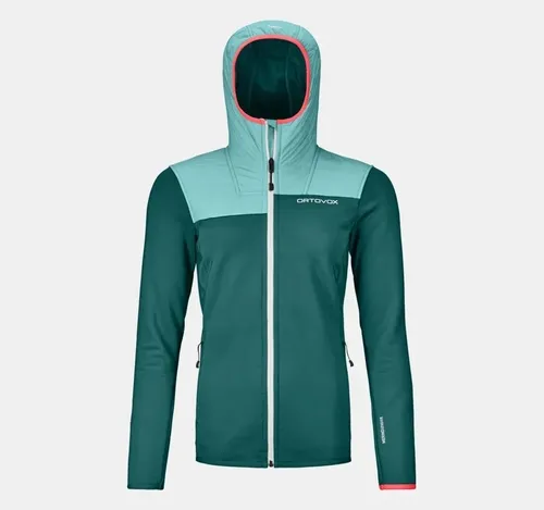 Ortovox Merino Fleece Plus Hoody W - warmer Hoody für Frauen - Funktionsjacke aus warmem Merino Fleece mit Recycling-Anteil, ideal für kalte Tage und Freeride-Trips. PFC-frei und in Europa produziert für hohen Tragekomfort.