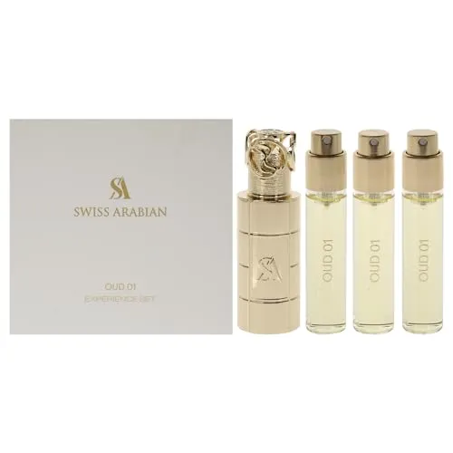 Swiss Arabian OUD 01 Experience Set - Unisex Eau de Parfum - Eau de Parfum Set mit 3x 10ml, ideal für warme Jahreszeiten. Erleben Sie die luxuriöse Mischung aus Himbeeren, türkischer Rose und wertvollem Oud.