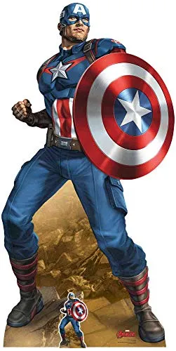 STAR CUTOUTS SC1409 Avengers Marvel Legends Captain America Pappaufsteller – der mächtigste Held der Erde – perfekt für Marvel-Fans, Sammler, Partys & Events, Höhe 184 cm