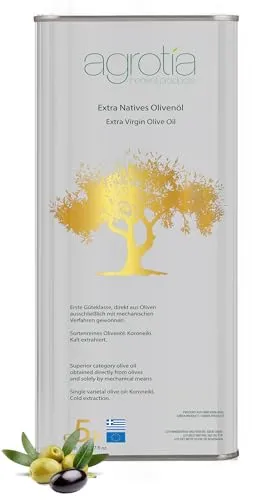 Agrotia | 5 Liter Extra natives Premium Olivenöl aus Kreta | Erste Güteklasse, Kaltextrahiert | 5 Liter Kanister