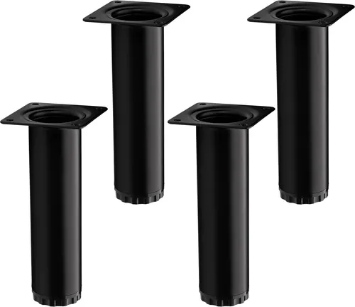 Stück Möbelfüße BRAVO Höhe 150 mm (+ 10 mm) Ø 40 mm schwarz matt höhenverstellbare Schrankfüße aus Stahl belastbar bis 50 kg pro Möbelbein SOTECH 4