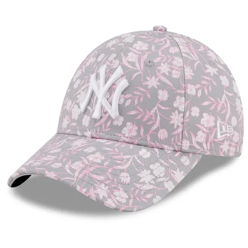 New Era 9Forty Damen Cap - FLORAL New York Yankees grau - Hüte & Mützen, stylisches Baseballcap aus 100% Baumwolle mit floralem Design, ideal für Freizeit und Sommeraktivitäten.