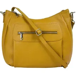 Samantha Look Umhängetasche Damen 021215 in Gelb - Elegante Umhängetasche aus italienischem Rindleder, mit mehreren Fächern für perfekten Überblick und Sicherheit. Ideal für Reisen und Stadtbummel.