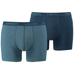 Head Boxershorts Basic Boxer Hüft-Shorts Unterhose Outdoorsport (Set, 2er-Pack) mit Logo auf dem Elastikbund blau M