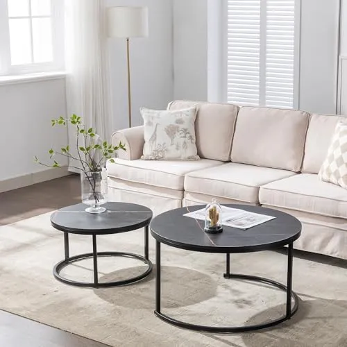 homeguru Satztisch 2er Set mit Marmorplatte von homeguru