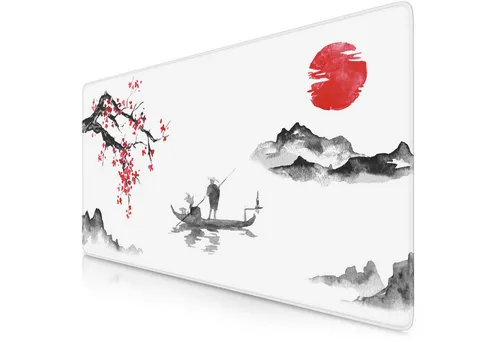 Titanwolf Gaming Mauspad XXL Speed Mousepad 900 x 400 x 3 mm, Schreibtischauflage, abwaschbar, rutschfeste Rückseite, Geschwindigkeit & Präzision, Ink Sakura 5