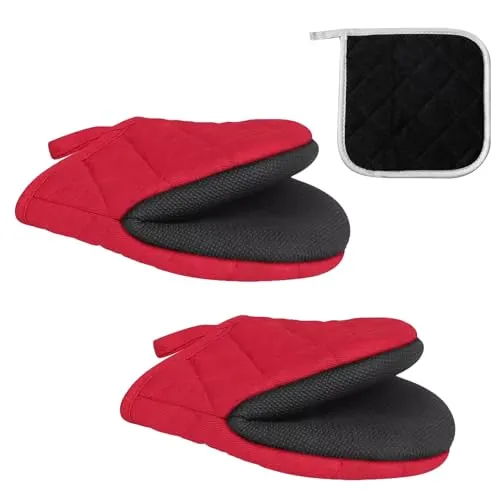 Paar Kochhandschuhe Oven Gloves Topfhandschuhe Backofen Handschuhe Ofenhandschuhe Hitzebestaendig 500 Grad Hitzebeständig Silikon Küche Mini Ofenhandschuhe Waschmaschinenfest 1