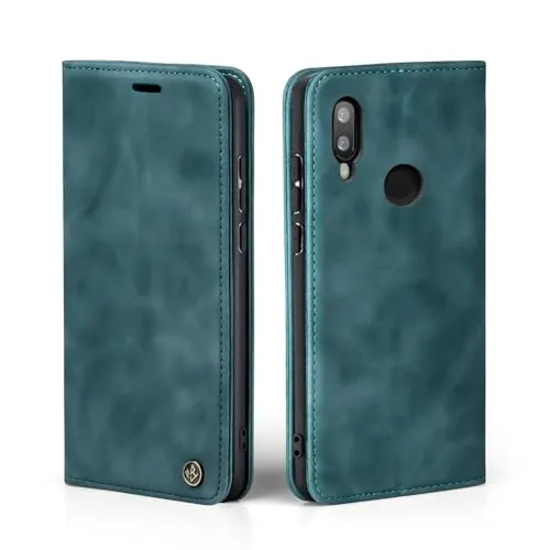 Handy Hülle für Huawei P20 Lite - Klapphülle mit Geld- und Kartenfächern - Praktische Handyhülle mit 360 Grad Schutz und smartem Design. Ideal für Geld und Karten. Hochwertiges Kunstleder in edlem Petrol.