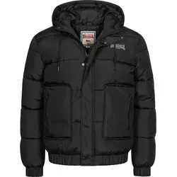 Lonsdale Dollagh Winterjacke Schwarz XXL - Coole Winterjacke für Herren - Funktionsjacke mit Kapuze und 3D-Gummi-Logo, ideal für kalte Tage. Mit Reißverschluss und praktischen Taschen für sicheren Stauraum und optimalen Tragekomfort.