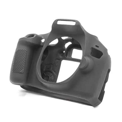 vhbw Hülle kompatibel mit Canon EOS 2000D, 1300D, Rebel T6, Rebel T7, Kiss X80, Kiss X90 Kamera - Case, Silikon Schwarz