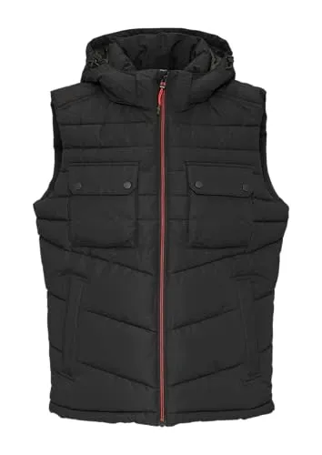 s.Oliver Gesteppte Weste mit abnehmbarer Kapuze schwarz S von s.Oliver