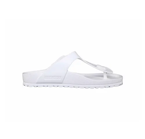 BIRKENSTOCK Gizeh Zehentrenner für Unisex-Erwachsene, Weiß, Größe 39 - Komfortable Sandalen aus synthetischem Material mit anatomisch geformtem Fußbett für optimalen Halt und Unterstützung.