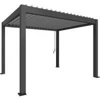 Biohort Pergola 3,5 x 3 - Dunkelgrau/Silber-Metallic - Pavillon mit verstellbaren Lamellen bis 130°, ideal für individuelle Schattenwünsche und optimale Temperaturkontrolle. Robuster, feuerverzinkter Stahl für lange Lebensdauer und Witterungsbeständigkeit.
