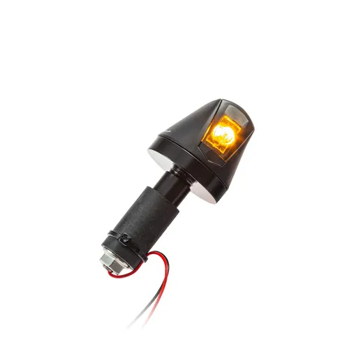 Universal Motorrad Lenkerenden - Hi-Power-LED Blinker Knight schwarz getönt - Hochwertige LED Blinkleuchten für Motorräder, ECE geprüft und universell einsetzbar. Ideal für Mini- und Pocketbikes sowie Roller. Kompakt und zuverlässig für den täglichen Einsatz.