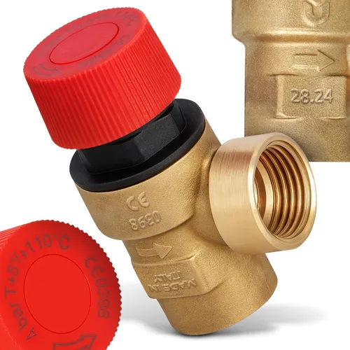 Sicherheitsventil Heizung 1/2'' IG Trinkwasser Überdruckventil 4 bar Membran