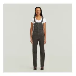 Women's Slim Dungaree Jumpsuit in Grau (Asfalt gd D26920-C106-B575) - Stylischer Overall mit Reißverschluss und Racerback-Riemen. Hoher Bund für idealen Tragekomfort. Perfekt für jeden Anlass, kombinierbar mit verschiedenen Outfits.