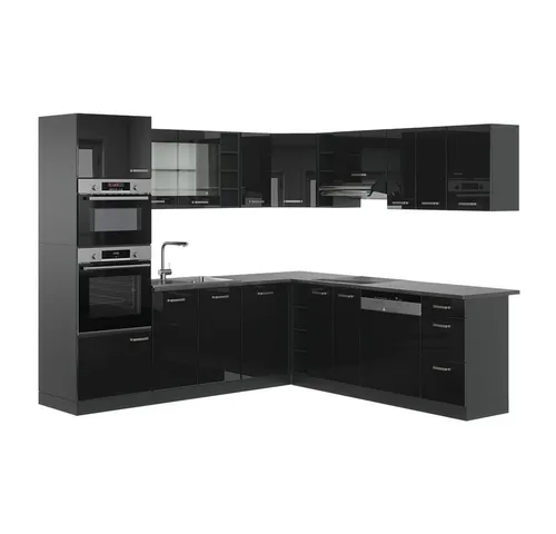 Vicco Eckküche R-Line Solid Anthrazit Schwarz 247x237 cm - Moderne Küchenzeile in L-Form, ideal für platzsparende Lösungen und individuelles Design in Ihrem Zuhause.