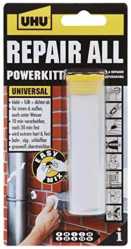 UHU REPAIR ALL POWERKITT, Klebstoff-Knetmasse auf Epoxidharzbasi, in der praktischen Box, 60g