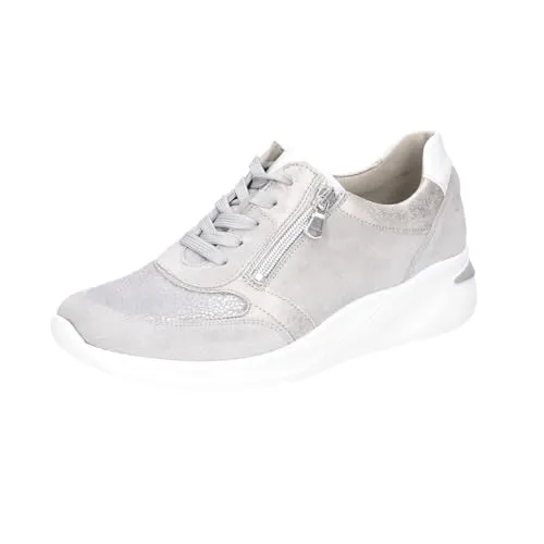 Waldläufer H-Dilara 715H02-401-201 Damen Sneaker - Wanderschuhe mit optimalem Tragekomfort, Weite H für stärkere Füße, Leder-Obermaterial und seitlicher Reißverschluss für einfachen Einstieg.
