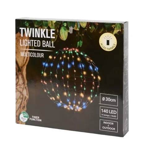 Star Trading LED Deko-Kugel Mounty, 40cm, schwarz in schwarz von Star Trading