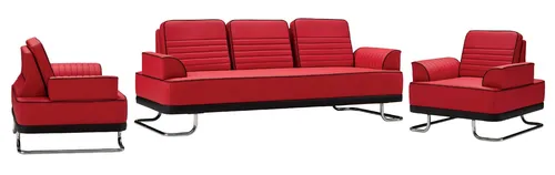 3-teiliges Sofagarnitur Set 3+1+1 Sitzer in Rot - Stilvolles Sofa Set für Ihr Wohnzimmer, bestehend aus einem 3-Sitzer und zwei Sesseln. Mit bequemer Polsterung und modernem Design, ideal für entspannte Abende. Keine Montage erforderlich.