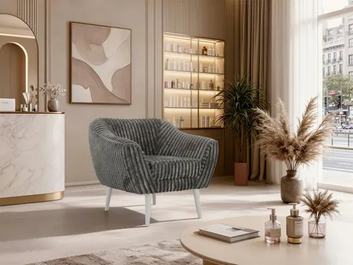 MKS MÖBEL Sofa PIRS, 1-Sitzer, Design mit Steppung, Wellenfederung, Scandi-Design, Füße wählbar