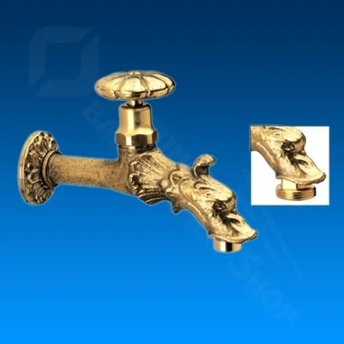 Nostalgie Auslaufventil, Wasserhahn, nostalgisch, mit Drachenkopf, Messing