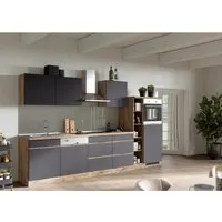 Produktbild Held Möbel Küchenzeile Turin 330 cm mit E-Geräten in Graphit-Wotaneiche