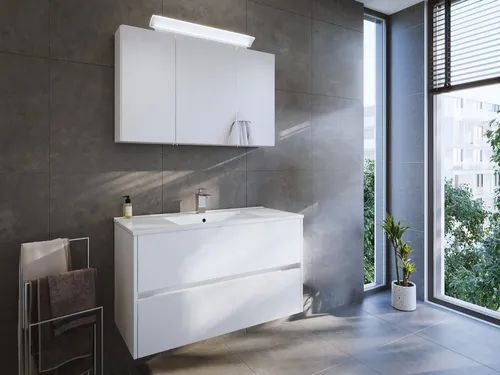 Magnolia Home Badmöbel-Set Taifun 2tlg. 100 cm mit Spiegelschrank in Hochglanz