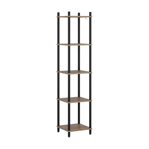 Vicco Eckregal Bivio in Goldkraft Eiche/Anthrazit, 5 Ablageflächen - Praktisches Eckregal mit 5 Ablageflächen in elegantem Design. Ideal für Bücher und Deko, passt perfekt in jeden Wohnraum. Maße: 30 x 30 x 133 cm, aus pflegeleichtem MDF und Kiefernholz.