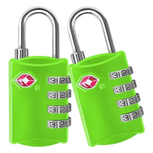 TSA-Gepäckschlösser 2er Set Grün 4-stellig - Sichern Sie Ihr Gepäck stilvoll mit unserem 2er Set TSA-Gepäckschlössern in elegantem Grün. Die 4-stelligen Schlösser bieten bis zu 10.000 Kombinationsmöglichkeiten für maximalen Schutz und einfache Handhabung.